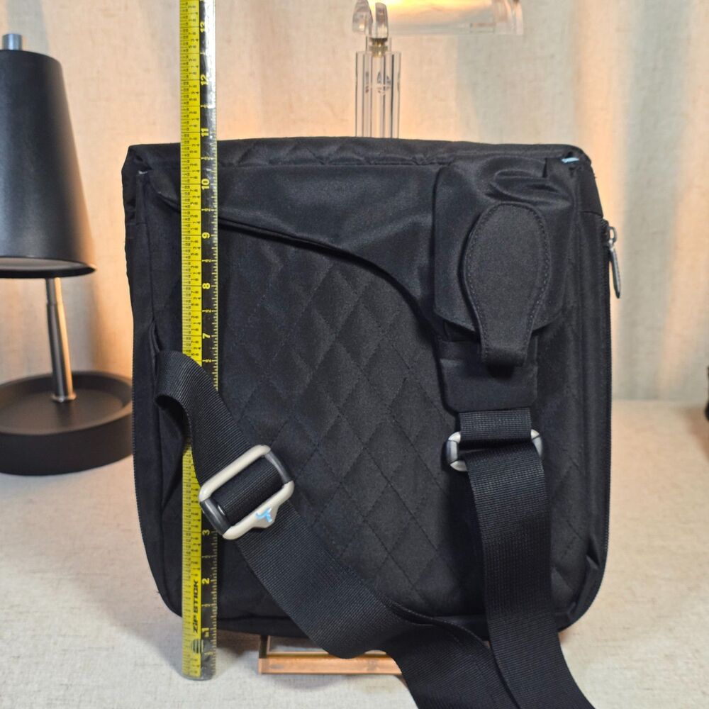 Travelon Quilted Flap Crossbody Bag Matching Wallet Coin Pouch Black